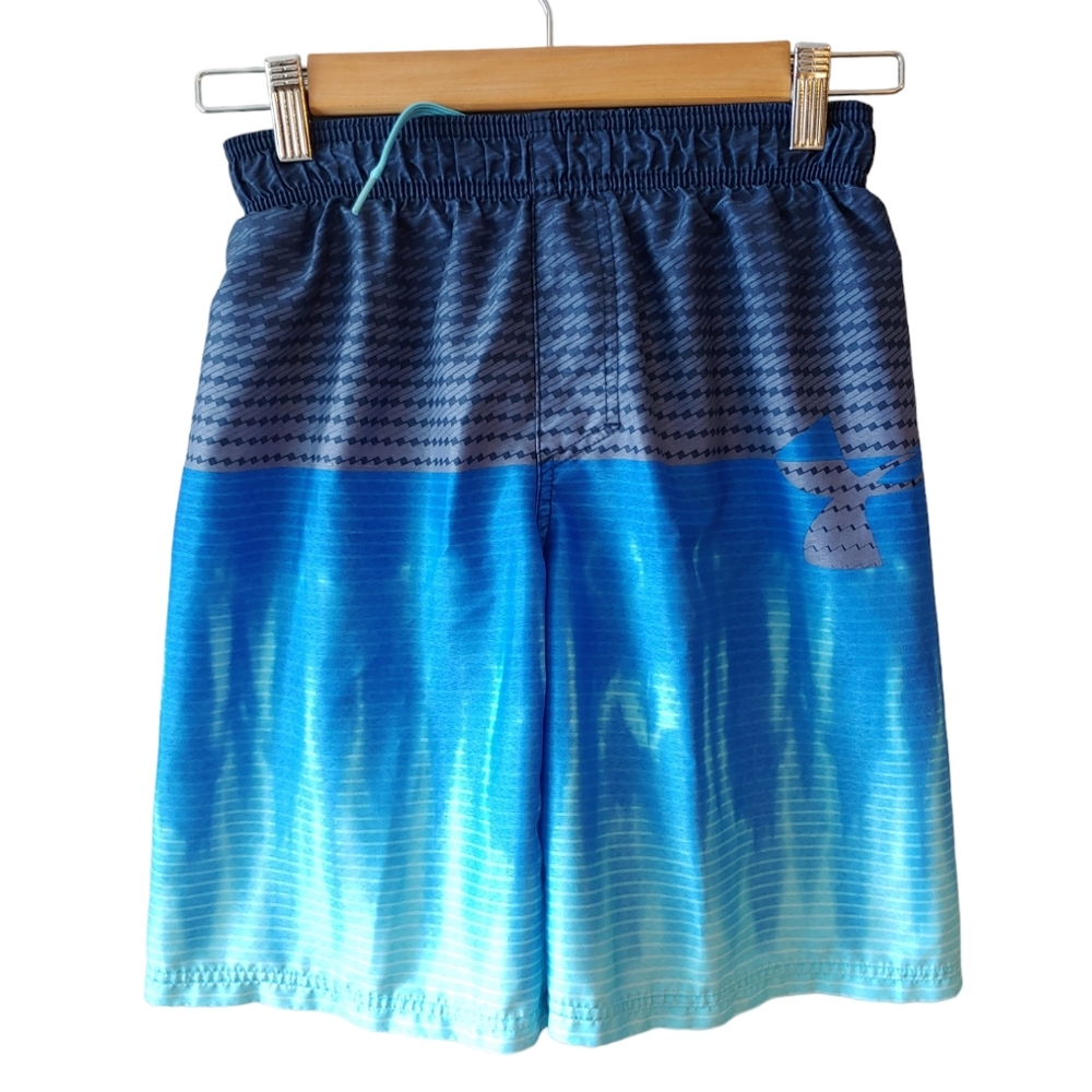 Under Armour Blue and Grey Bathing Suit Size Youth Medium